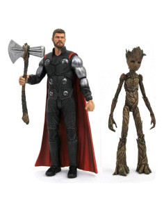 Figura de Acción Thor y Groot Diamond Select 17.78 cm