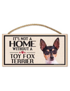 Cartel Decorativo de Madera para Perro Toy Fox Terrier