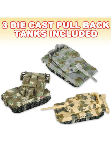 Set de 3 Tanques de Metal ArtCreativity 15 cm Camuflaje