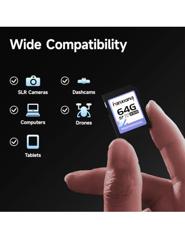 Tarjeta de Memoria SDXC 64GB Fanxiang UHS-I C10 U3 V30 4K
