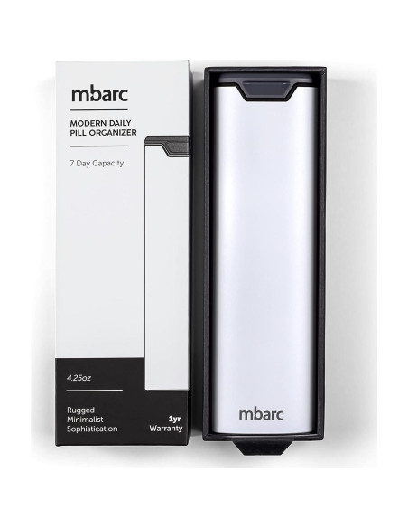 Organizador de Pastillas Semanal mbarc - Caja Premium Aluminio y Madera Organizador de Pastillas Semanal mbarc - Caja Premium Aluminio y Madera