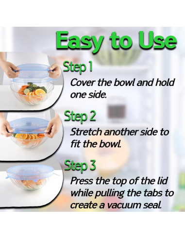 Tapas de Silicona Estirables Genérico - Paquete de 18, 6 Tamaños