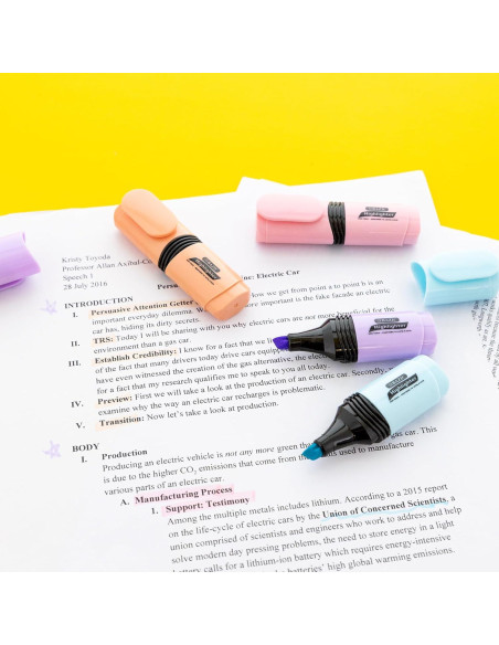 Marcadores Fluorescentes Pastel BAZIC Mini Punta Chaflán 1 Pack Marcadores Fluorescentes Pastel BAZIC Mini Punta Chaflán 1 Pack
