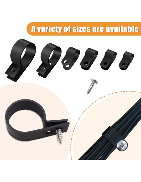 Kit de Clips de Cable R-Type 222 Pcs Mankk con Tornillos Kit de Clips de Cable R-Type 222 Pcs Mankk con Tornillos