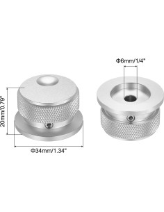 Perillas de Potenciómetro Aluminio MECCANIXITY 34x20mm Plata - 2 Pcs 2