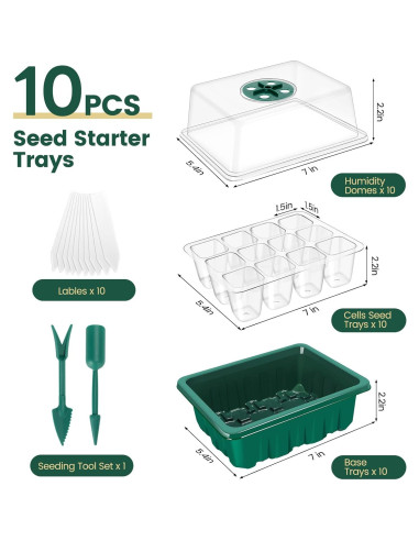 Bandeja de Inicio de Semillas EamPrsk 120 Celdas Ajustable