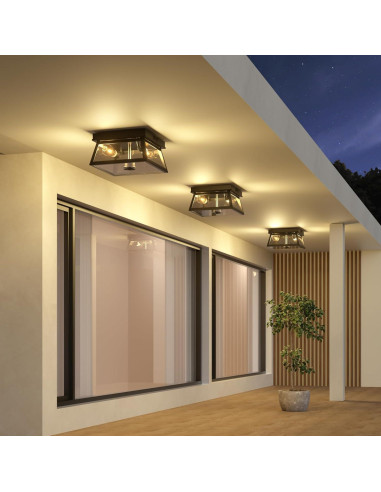 Luz de Techo Exterior con Sensor de Movimiento SIAFAVOI 2 Luces E26