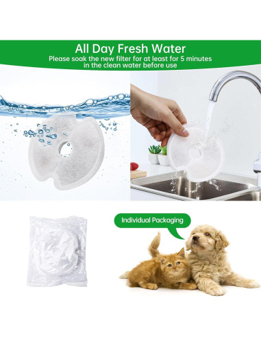Filtros de agua para gatos EZMioo 4-Pack con carbón activado