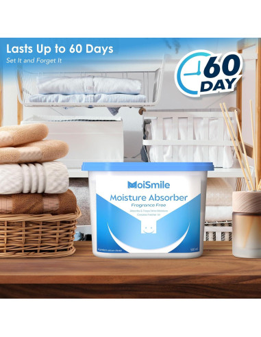 Absorbentes de Humedad Moismile 3 Paquetes 1.45 kg Sin Fragancia