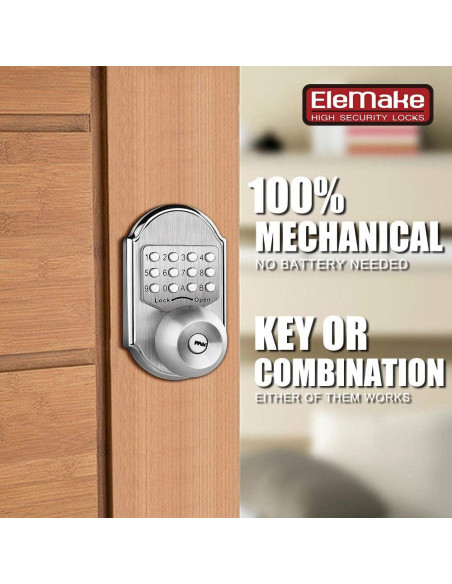 Cerradura de Puerta Mecánica Sin Llave Megaflint MKD-001 Acero Inoxidable Cerradura de Puerta Mecánica Sin Llave Megaflint MKD-001 Acero Inoxidable