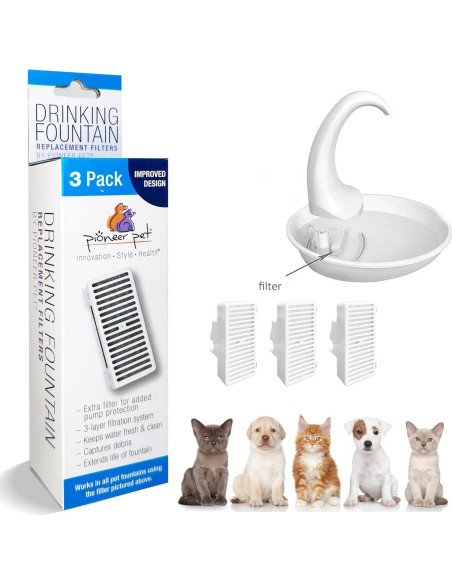 Paquete de 3 Filtros en T Pioneer Pet para Fuente de Agua Paquete de 3 Filtros en T Pioneer Pet para Fuente de Agua