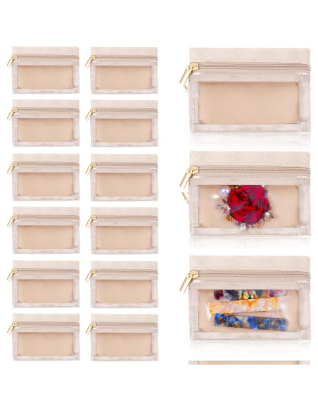 Bolsa de Joyería de Terciopelo Meyeyaia 12 Pcs Beige Bolsa de Joyería de Terciopelo Meyeyaia 12 Pcs Beige