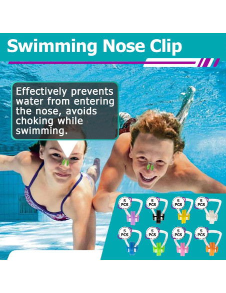 40 Clips de Nariz para Natación Joworthy - Silicona Impermeable 40 Clips de Nariz para Natación Joworthy - Silicona Impermeable
