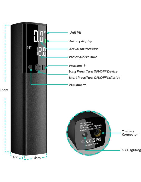 Bomba de Pelotas Eléctrica Genérico BP con Manómetro y Luz LED Bomba de Pelotas Eléctrica Genérico BP con Manómetro y Luz LED