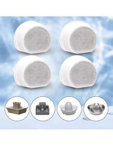 Filtros de Carbón Activado RASIEYA para Fuente de Agua Mascotas 24 Pcs