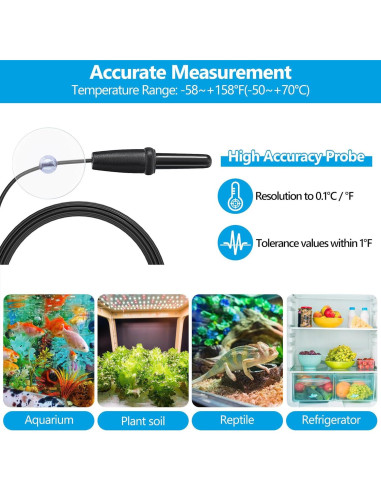 Termómetro Digital de Acuario DaToo con Pantalla LCD 0-70C