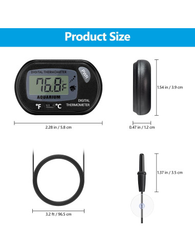 Termómetro Digital de Acuario DaToo con Pantalla LCD 0-70C