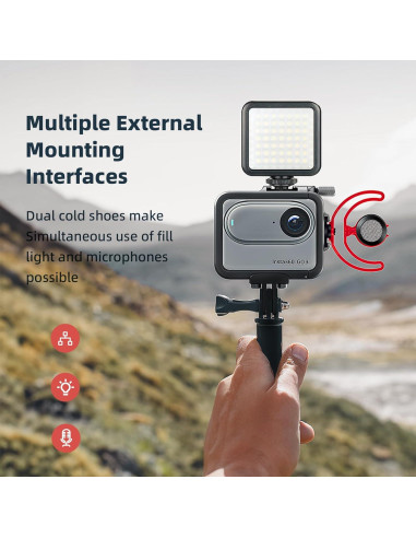 Jaula de Aluminio Rszfnjxry para Insta360 GO 3 con Funda