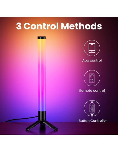 Barra de Luz LED Inteligente TJOY 360 RGB Bluetooth Negra