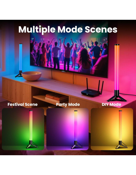 Barra de Luz LED Inteligente TJOY 360 RGB Bluetooth Negra Barra de Luz LED Inteligente TJOY 360 RGB Bluetooth Negra
