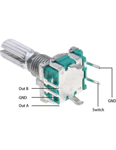 Kit de 5 Codificadores Rotativos EC11 360 Grados con Perilla