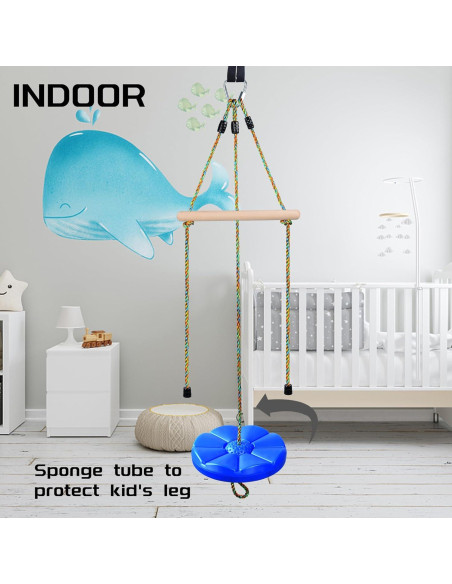 Columpio de Disco Ajustable FAETKLC para Niños Azul 3 en 1 Columpio de Disco Ajustable FAETKLC para Niños Azul 3 en 1