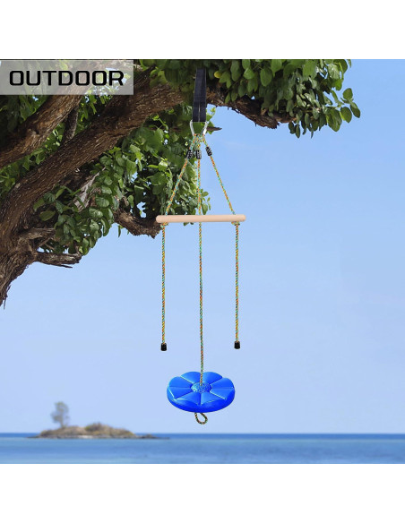 Columpio de Disco Ajustable FAETKLC para Niños Azul 3 en 1 Columpio de Disco Ajustable FAETKLC para Niños Azul 3 en 1