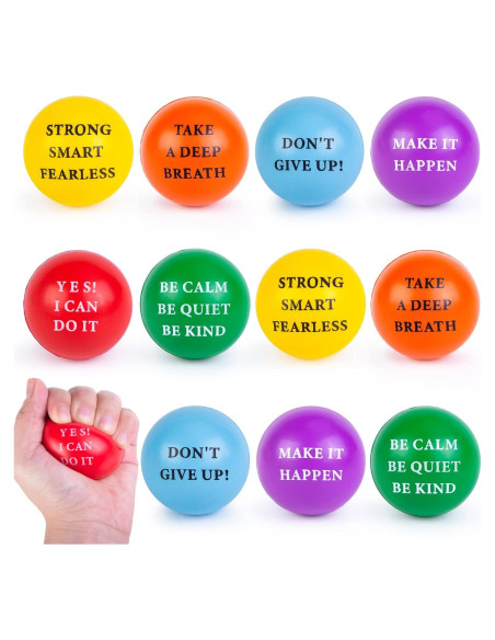 Pelotas Antiestrés Motivacionales MCPINKY 12PCS 5.08cm Pelotas Antiestrés Motivacionales MCPINKY 12PCS 5.08cm