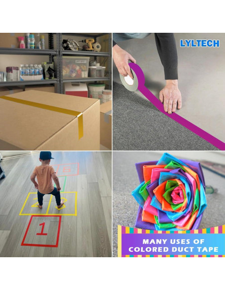 Cinta adhesiva LYLTECH 8 rollos colores 3.81 cm x 20.12 m Cinta adhesiva LYLTECH 8 rollos colores 3.81 cm x 20.12 m