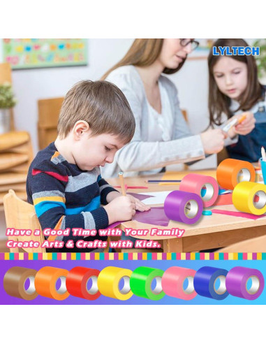 Cinta adhesiva LYLTECH 8 rollos colores 3.81 cm x 20.12 m