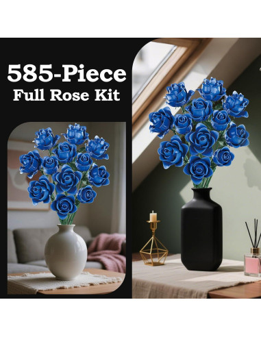Ramo de 12 Rosas Azules HAYXUN - Kit de Construcción Creativo