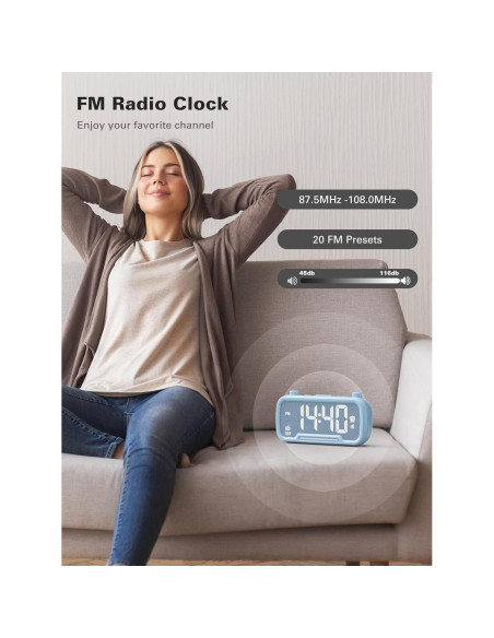 Reloj Despertador Digital Mesqool con Bluetooth y Cargadores USB Reloj Despertador Digital Mesqool con Bluetooth y Cargadores USB