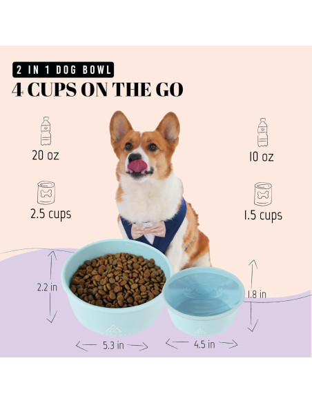 Cuencos de Viaje para Perros AVERYDAY 2-en-1 0.29L y 0.57L Cuencos de Viaje para Perros AVERYDAY 2-en-1 0.29L y 0.57L