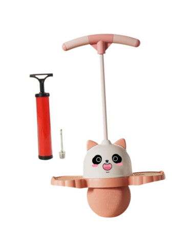 Pelota Pogo Yiju Panda con Mango 38 cm Rosa para Niños