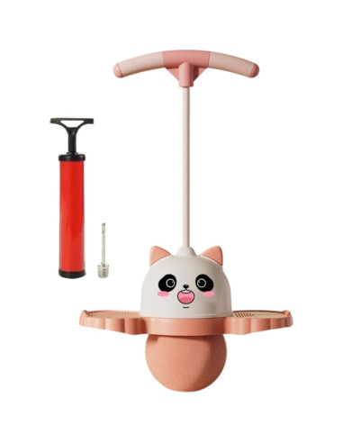 Pelota Pogo Yiju Panda con Mango 38 cm Rosa para Niños
