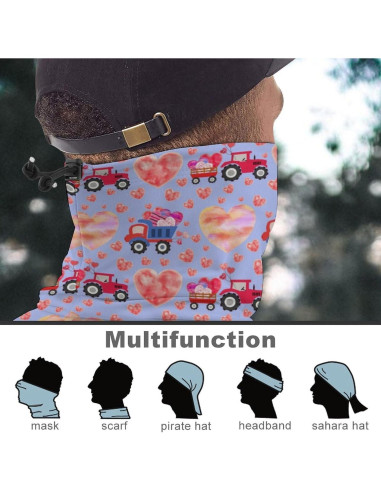 Máscara Facial Colorida con Corazones Tractor - Talla Única
