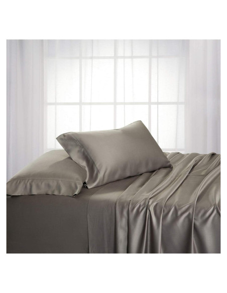 Juego de Sábanas Twin XL Royal Hotel Bedding 600 Hilos Viscosa Bambú Gris Juego de Sábanas Twin XL Royal Hotel Bedding 600 Hilos Viscosa Bambú Gris