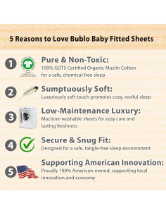 Sábanas Orgánicas para Cuna Lateral Bublo Baby - Paquete de 5 2