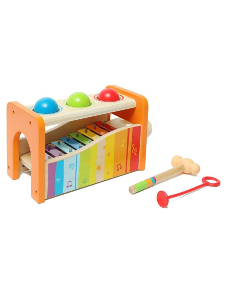 Banco de Golpes Hape con Xilófono Amarillo - Juguete Musical Banco de Golpes Hape con Xilófono Amarillo - Juguete Musical