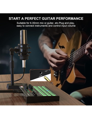 Mezclador de Audio RHM M9+T18 con Micrófono y Soporte
