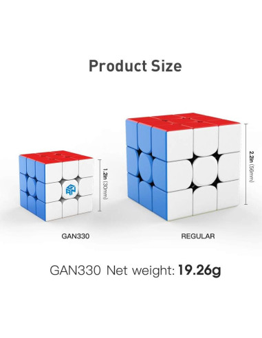 Cubo Rubik GAN 330 Mini 3x3 Estándar 3.05 cm Portátil