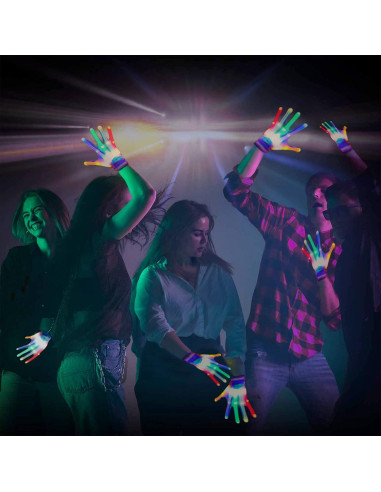 Guantes LED GLEDLOVES grandes iluminados 5 colores para fiestas