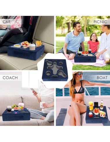 Soporte para Tazas IGOHEALS Cuadrado Azul Marino 7 Compartimentos