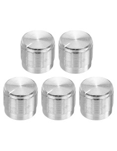 Perilla de Potenciómetro uxcell 15mmx13mm Aluminio Plateado 5 Pcs
