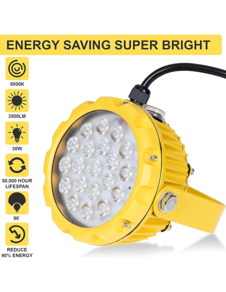 Luz LED Vergo Industrial 30W IP65 3500 Lúmenes Amarillo Luz LED Vergo Industrial 30W IP65 3500 Lúmenes Amarillo