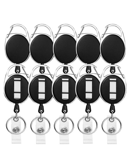 Portatarjetas Retráctil MoeverEX Negro 10 Piezas 69 cm Portatarjetas Retráctil MoeverEX Negro 10 Piezas 69 cm