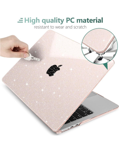 Funda MEEgoodo para MacBook Air 15" Rosa Brillante 2023 Funda MEEgoodo para MacBook Air 15" Rosa Brillante 2023