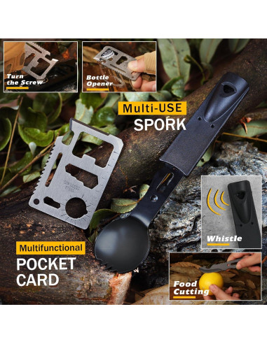 Kit de Supervivencia 14 en 1 Titorld para Camping y Aventura