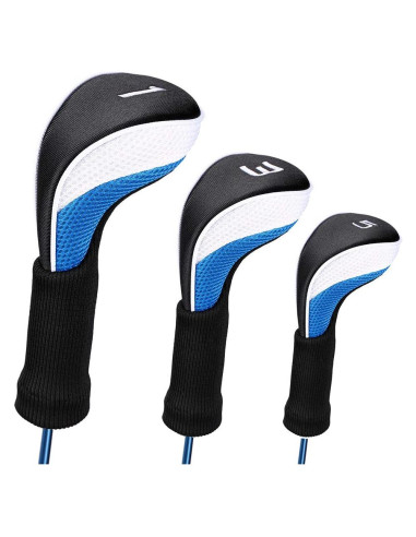 Cubiertas de Palo de Golf LONGCHAO 3 Pcs Neopreno Negro
