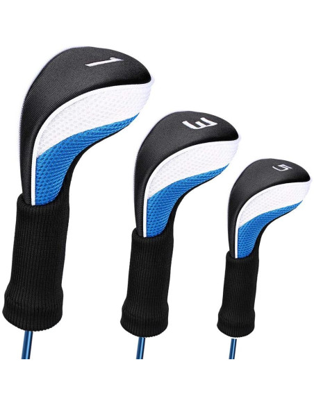 Cubiertas de Palo de Golf LONGCHAO 3 Pcs Neopreno Negro Cubiertas de Palo de Golf LONGCHAO 3 Pcs Neopreno Negro